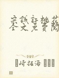宋钱许桃花小说全文免费阅读