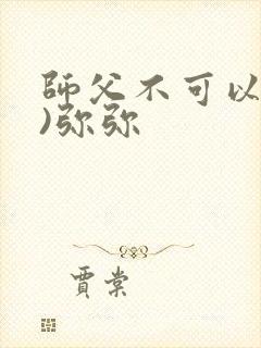 师父不可以(限)弥弥封面
