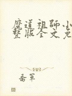 魔道祖师小说完整版全文免费阅读下载封面