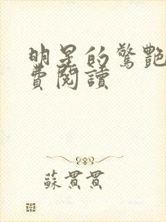 明星的惊艳史免费阅读封面