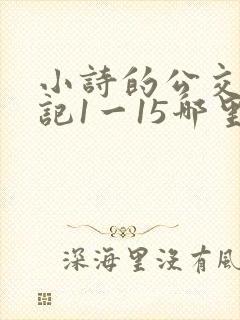 小诗的公交车日记1一15哪里能看封面