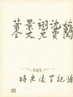 萧景翊沈婉小说全文免费阅读
