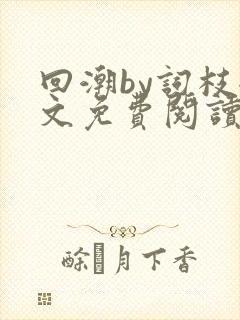 回潮by词枝全文免费阅读笔趣阁封面
