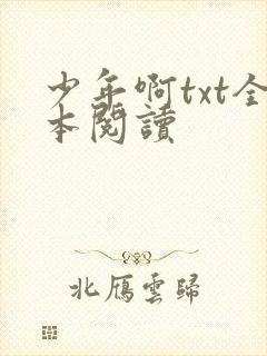少年啊txt全本阅读