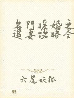 名门暖婚之权爷追妻攻略全文免费阅读
