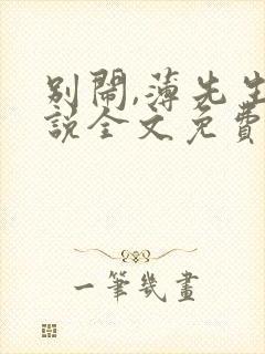 别闹,薄先生小说全文免费阅读