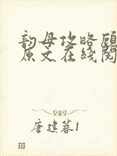 韵母攻略顾小暖原文在线阅读封面
