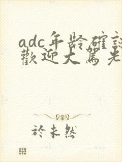 adc年龄确认欢迎大驾光临小说