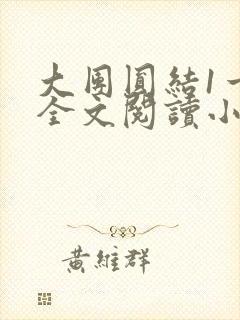 大团圆结1一6全文阅读小说