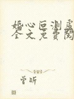 婚心叵测卢丹妮全文免费阅读小说封面
