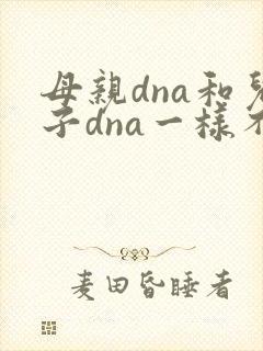母亲dna和儿子dna一样不