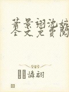 萧景翊沈婉小说全文免费阅读