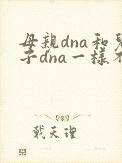 母亲dna和儿子dna一样不