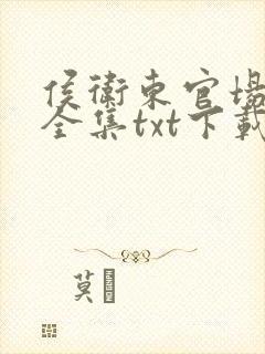 侯卫东官场笔记全集txt下载