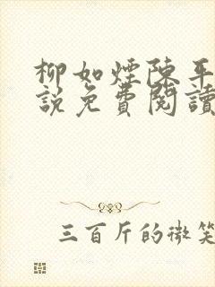 柳如烟陈平安小说免费阅读全文封面