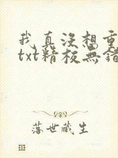 我真没想重生啊txt精校无错版
