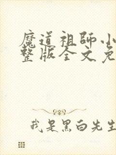 魔道祖师小说完整版全文免费阅读