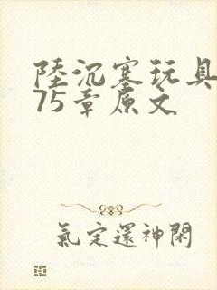 陆沉塞玩具高速75章原文封面