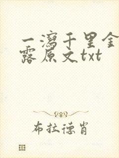 一泻千里金银花露原文txt