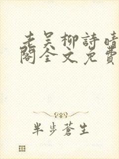 老吴柳诗晴笔趣阁全文免费阅读