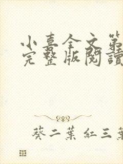 小喜全文第一部完整版阅读