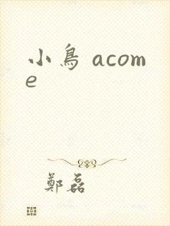 小鸟 acome封面