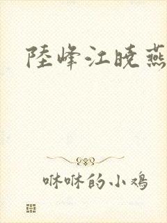 陆峰江晓燕封面