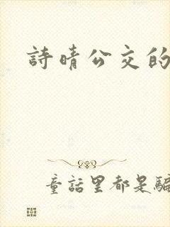 诗晴公交的小说