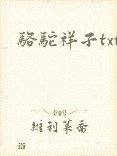 骆驼祥子txt封面