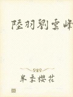 陆羽刘云峰封面