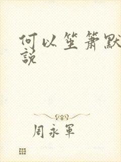 何以笙箫默 小说