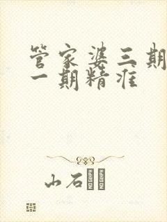 管家婆三期必开一期精准