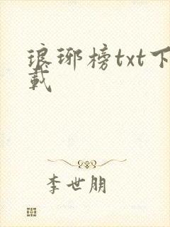琅琊榜txt下载