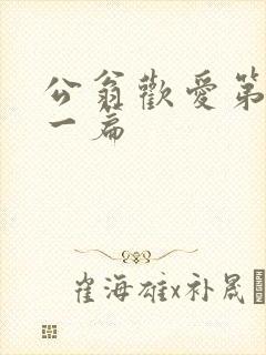 公翁欢爱第三十一篇封面