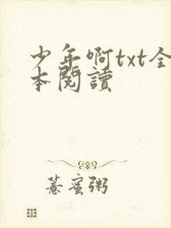 少年啊txt全本阅读
