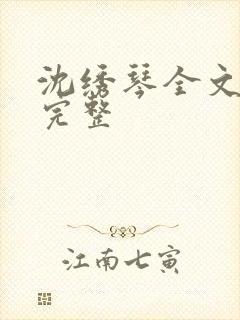 沈绣琴全文阅读完整