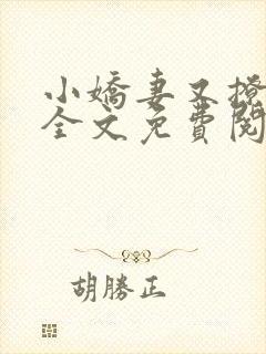小娇妻又撩又甜全文免费阅读封面