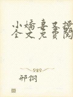 小娇妻又撩又甜全文免费阅读
