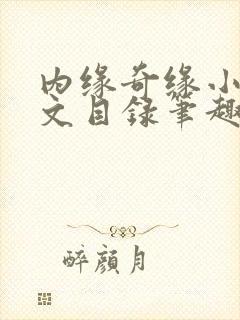 内缘奇缘小说全文目录笔趣阁