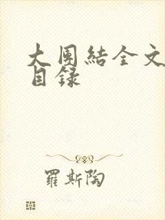 大团结全文阅读目录封面