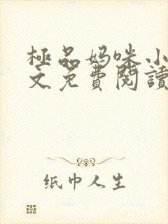 极品妈咪小说全文免费阅读