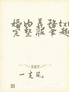 婚内义务txt完整版笔趣阁