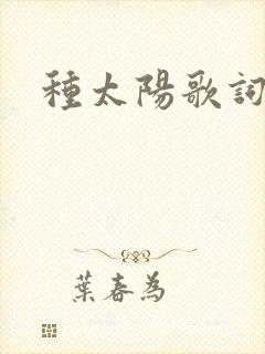 种太阳歌词封面
