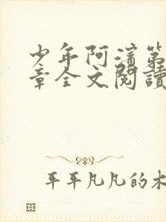 少年阿滨第13章全文阅读视频
