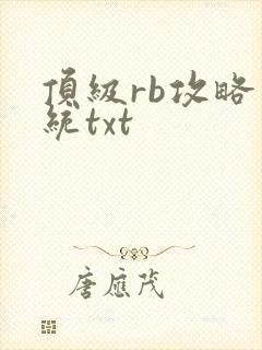 顶级rb攻略系统txt