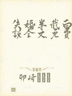 失婚半截白菜小说全文免费阅读
