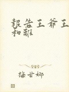 报告王爷王妃要和离