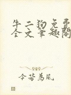牛二狗免费阅读全文笔趣阁封面