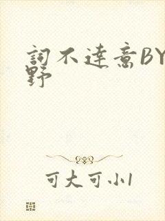 词不达意BY咩野封面