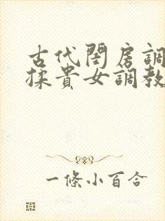 古代闺房调教h揉贵女调教记